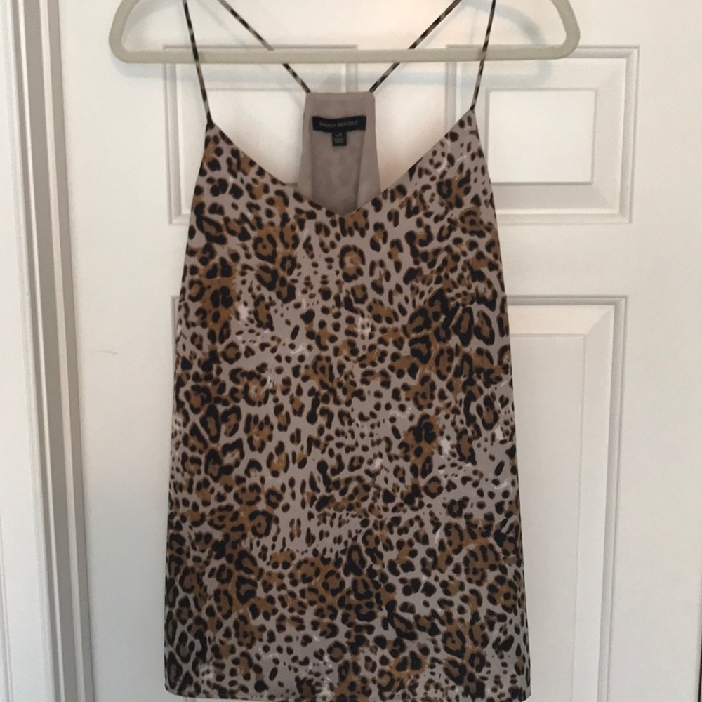 BANANA REPUBLIC silk cheetah print top!